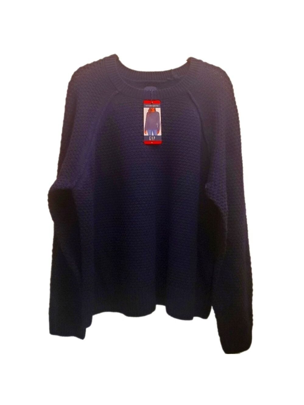 GAP Navy Textured Crew Neck Sweater Woman's XL -- NWT